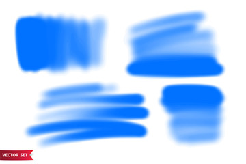 Poster - Vector set of hand drawn airbrush strokes. One color artistic hand drawn backgrounds.
