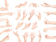 Hand gestures collection isolated with clipping path