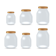 Canvas Print - Realistic Detailed 3d Empty Glass Jar for Jam Set. Vector