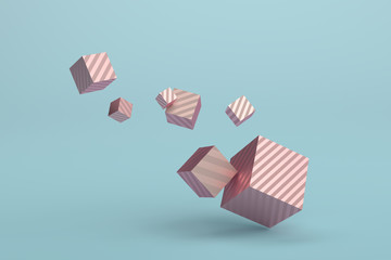 Aufkleber - abstract 3d rendering of geometric shapes. minimalistic composition. modern background design for po