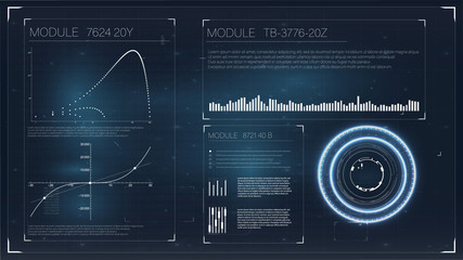 Aufkleber - Business template with hud for concept design. Digital radar screen. Hud ui.