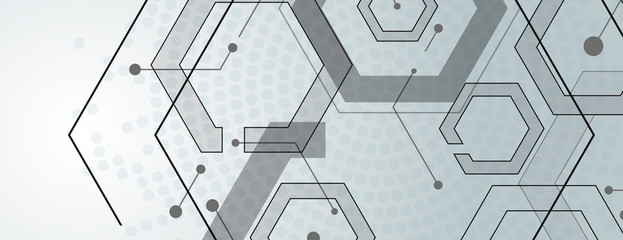 Poster - Abstract geometric background with gexagon shapes