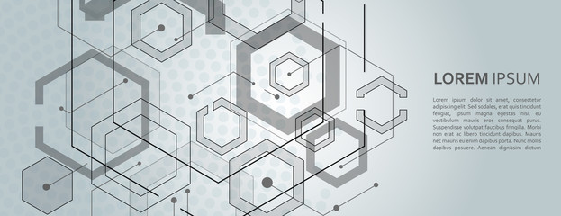 Poster - Abstract geometric background with gexagon shapes