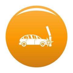 Crashed pillar icon. Simple illustration of crashed pillar vector icon for any design orange