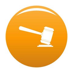 Poster - Judge gavel icon. Simple illustration of judge gavel vector icon for any design orange