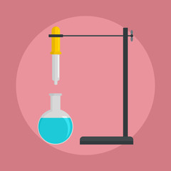 Poster - Chemical flask icon. Flat illustration of chemical flask vector icon for web design