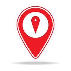 Poster - map pin icon. Element of warning navigation pin icon for mobile concept and web apps. Detailed map pin icon can be used for web and mobile