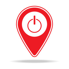 Poster - electronics store map pin icon. Element of warning navigation pin icon for mobile concept and web apps. Detailed electronics store map pin icon can be used for web and mobile