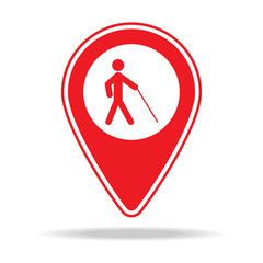 Poster - low vision access map pin icon. Element of warning navigation pin icon for mobile concept and web apps. Detailed low vision access map pin icon can be used for web and mobile