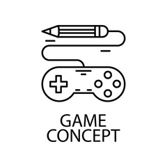 Poster - game concept outline icon. Element of gaming outline icon for mobile concept and web apps. Thin line game concept outline icon can be used for web and mobile