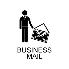 Poster - business mail icon. Element of seo and development icon with name for mobile concept and web apps. Detailed business mail icon can be used for web and mobile