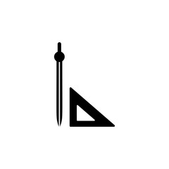 Poster - Compasses and ruler icon. Element of education icon for mobile concept and web apps. Detailed Compasses and ruler icon can be used for web and mobile. Premium icon