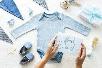 Poster - Baby shower themed Best Dad card