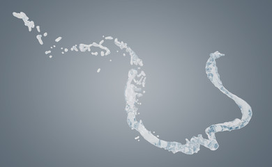 Leinwandbilder - 3D render of water splash in line with clipping path