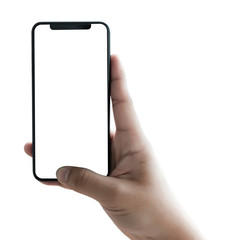Poster - new phone Technology smartphone with blank screen and modern frame less design