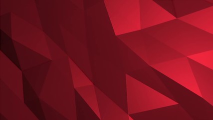 Poster - abstract cg polygonal red surface. geometric low poly triangles motion background.