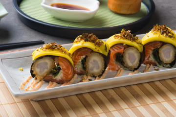 Sticker - salmon mango roll sushi