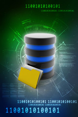 3d rendering Folder connected to datas