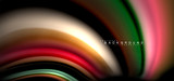 Fototapeta  - Multicolored wave lines on black background design