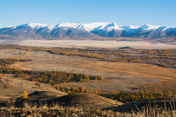 Sticker - View of Chuya ridge of Altai mountains in Siberia, Russia.