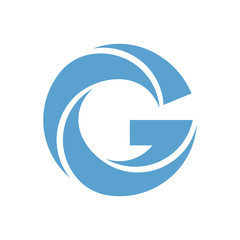 Poster - Letter G vector blue icon