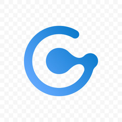 Poster - Letter G vector blue icon