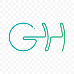 Poster - Letter G H ligature monogram vector icon