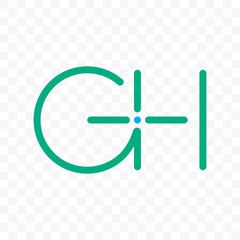 Poster - Letter G H ligature monogram vector icon