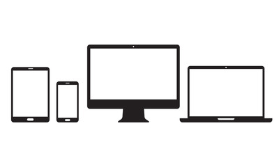 Poster - devices vector line icons for responsive design