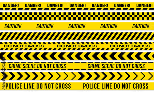 Fotomural Black and yellow stripes vector police tape