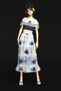 Digital 3d Illustration of an attractive Woman, Digital Model
