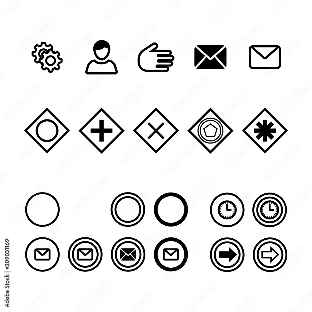 Icons for business process diagrams flat vector illustration Stock ...