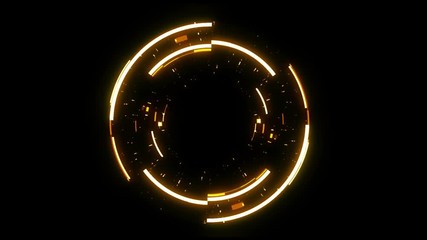 Wall Mural - abstract neon background. luminous swirling. glowing spiral cover. black elegant. halo around. power