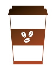 Wall Mural - coffee cup in plastic container vector illustration design