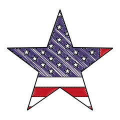 Poster - usa flag shaped star national sign vector illustration drawing