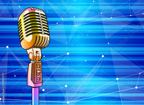 Finding Some Spots Of Bright Color At >> Golden Microphone On A Bright Multi Colored Background Vector Finding Some Spots Of Bright Color At >> Golden Microphone On A Bright Multi Colored Background Vector