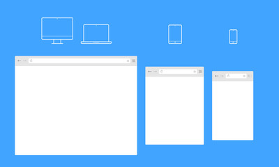 Poster - open internet browser window vector template
