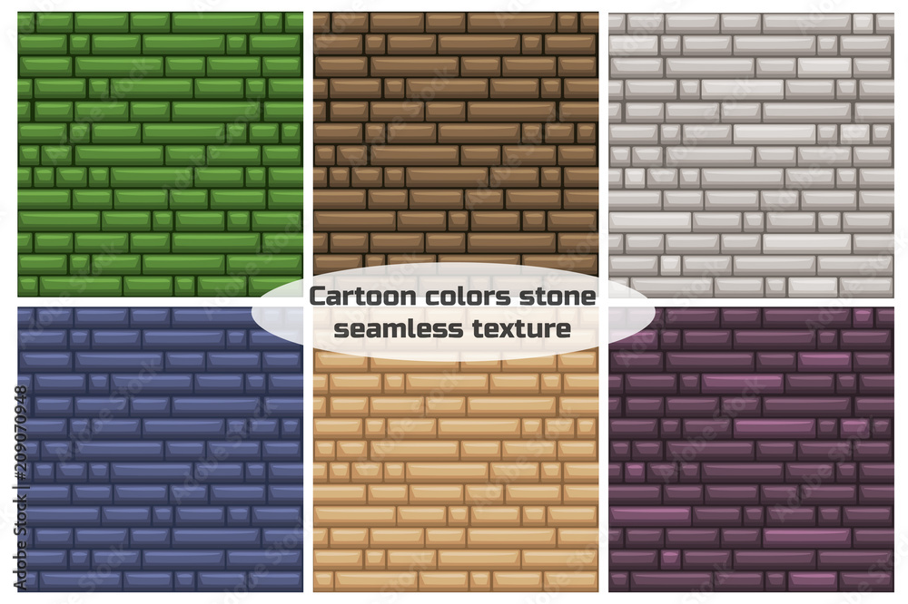 seamless texture different color stone wall Stock Vector | Adobe Stock
