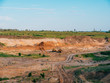 Sand quarry with bulldozer machinery