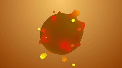 Poster - 3d render abstract floating background with blurred mixed light surface. Blurred lights passing through the subsurface scattering material. Loopable sequence.
