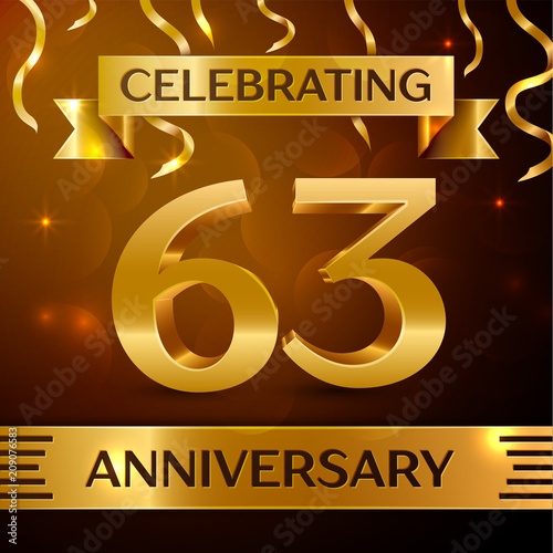 Poster Realistic Sixty three Years Anniversary Celebration Design