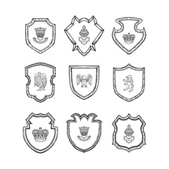 Wall Mural - vector hand drawn heraldics illustration