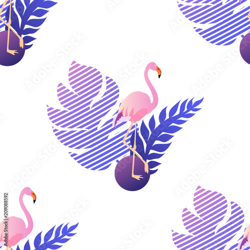 modny-zwrotnik-flamingo-wzor-z-lisci-drzewa-palmowego-wektorowa-ilustracja-egzotyczny