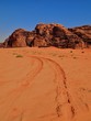 Wadi Rum - Road tracks in the desert