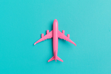 model plane,airplane on pastel color background.