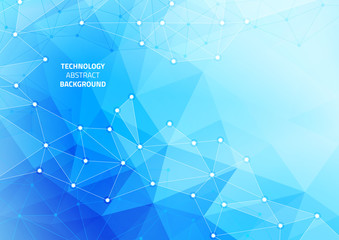 Poster - Abstract geometric background with lines and dots. Template on the topic of modern technology.