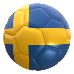 Sweden flag on a football ball