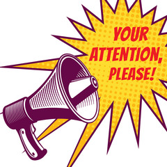 Wall Mural - Attention please vector symbols with megaphone