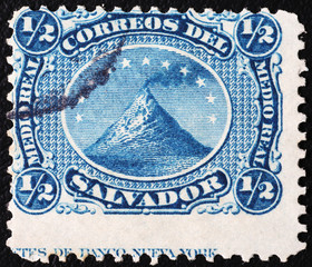 Vulcan on ancient postage stamp of El Salvador