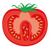 カットされたトマトの断面イラスト 野菜のイラスト Tomato ベクターデータ Stock ベクター Adobe Stock